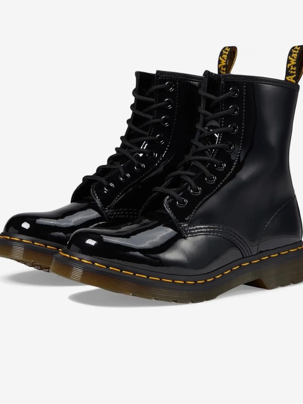 Dr. Martens Black Patent Leather Combat Boots